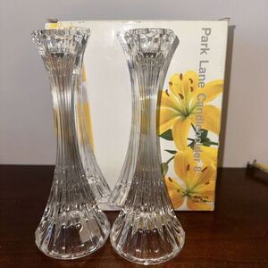Mikasa Park‎ Lane Crystal Candle Holders 8 Inch Set Of Two